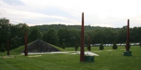 Light Columns for artist Beverly Pepper. Steel.