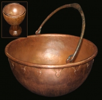 Design by Firedance Studio. Hammered copper and steel ice bucket insert.