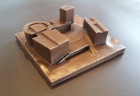 Architect: Steven Holl. Architectural Model - Cast bronze, 1.5"H x 3.5"D x 3.5"W