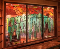 Stained Glass and Cherry panels for private residence