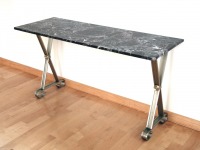 Console Table - nickle silver and marble