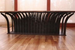 Dining Room Table - steel and glass - 32”H x 108”L x 40”W