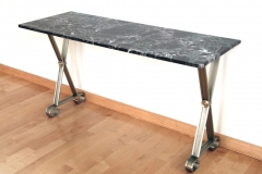 Console Table - nickle silver and marble