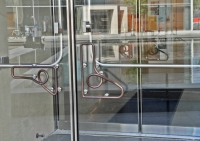 Architect: Steven Holl. Bronze door handles.