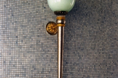 Architect: Robert A. M. Stern. Gilded and nickle-plated bronze with glass.and blown glass.