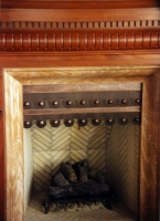 Architect: Ike and Kliggerman. Bronze fireplace apron.