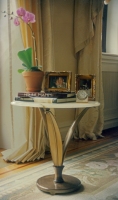 Architect: William T. Georgis. Bronze and onyx table.