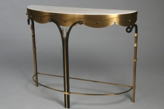 "Demi Lune" brass, steel, and marble