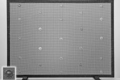 "Buttons Firescreen" steel and stainless steel