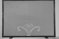 "Urn Firescreen" steel and stainless steel