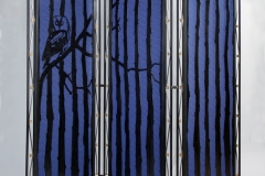 "Owl in the Woods" steel and cloth