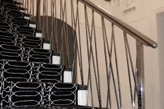 Architect: Warren Meister. Polished stainless steel railing.