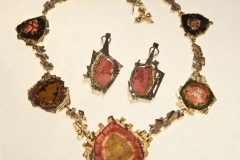 14K gold and watermelon tourmalines