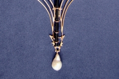 14K gold, pearl, and tourmaline