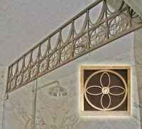 Architect: Ike Kliggerman & Barkley. Brass shower vent with detail.