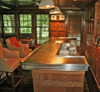 Architect: Arthur Chabon. Cupro-Nickel bar top.