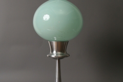 "Hurricane Lamp" aluminum and glass