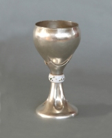 Goblet with Ring - sterling silver, enamel - 6.5"H x 3.5"Diam.