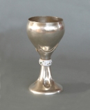 Goblet with Ring - sterling silver, enamel - 6.5"H x 3.5"Diam.