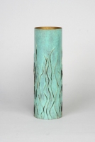 Green Vase - bronze, brass - 13"H x 4"Diam.