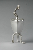 "The Bad Guys" (sugar bowl) - sterling silver, paint - 12"H x 4.5"Diam.