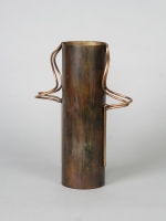 Vase with Wavy Handles - bronze, brass - 13"H x 9.5"W x 4”D
