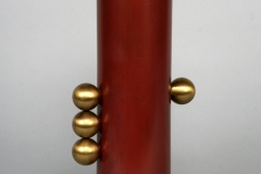 Red Vase - bronze, brass - 14.5"H x 6.5"W x 4”D