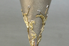 Goblet with Blue Foot - silver, gold, enamel - 6.75"H x 3.4"Diam.