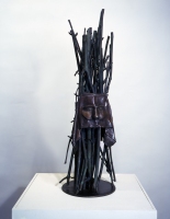 "A Temporary Solution to a Nightingale" bronze, 30x10x10"