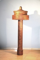 "Buddah Bell", wood, 79" x 28" x 28"